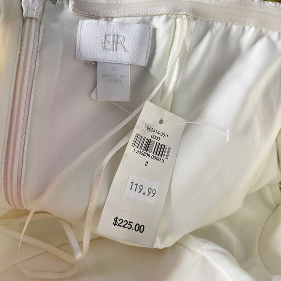 New Banana Republic 0 Pink Cream Floral Silk Stretch Strapless Cocktail Dress - Picture 7 of 10